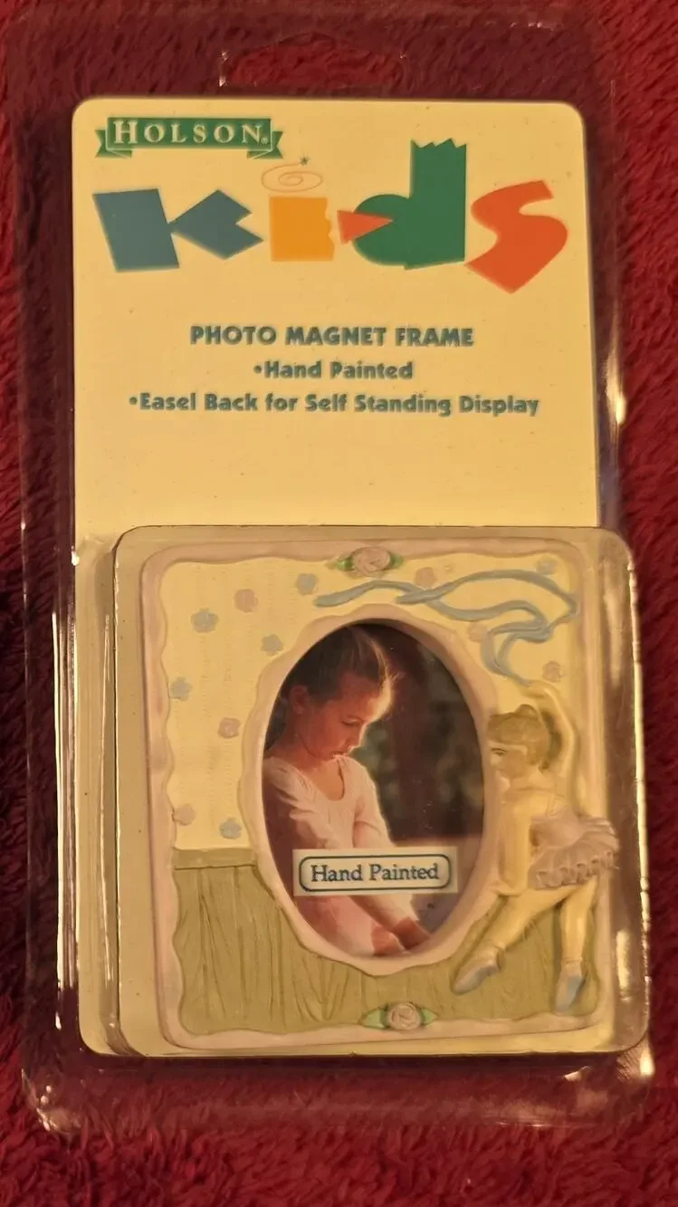 Vintage Holson Kids Ballerina Photo Magnet Frame Hand Painted New Old Stock...